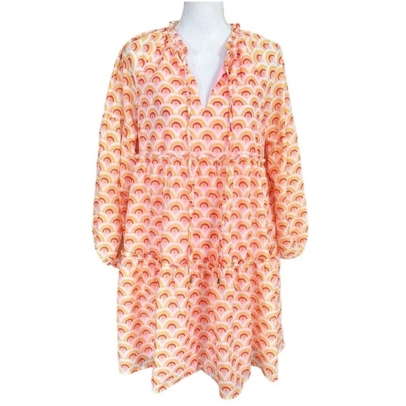 NWOT J. Marie Rainbows Balloon Sleeve Tiered Mini Dress Size XS - Picture 6 of 12